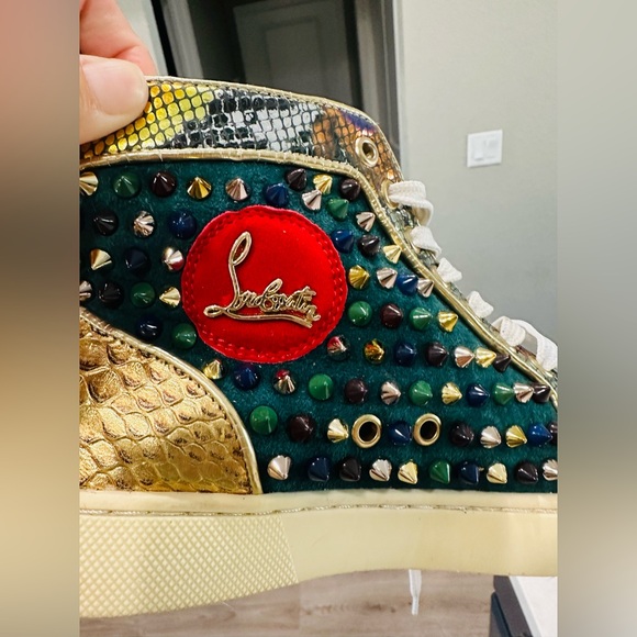 Christian Louboutin Louis Flat Python sneakers in a multi-color studded design - Picture 4 of 17